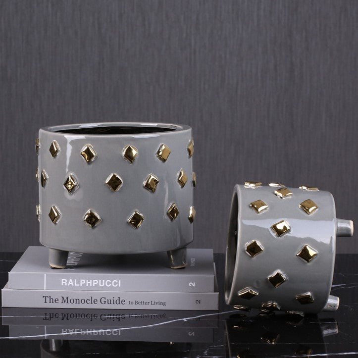 Grey Ceramic Planter