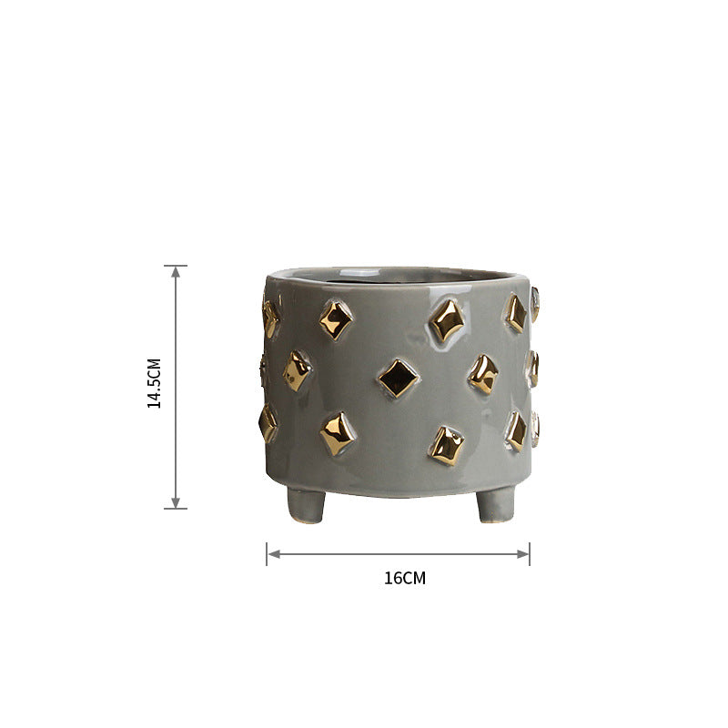 Grey Ceramic Planter