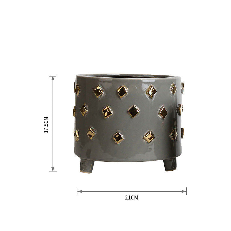 Grey Ceramic Planter