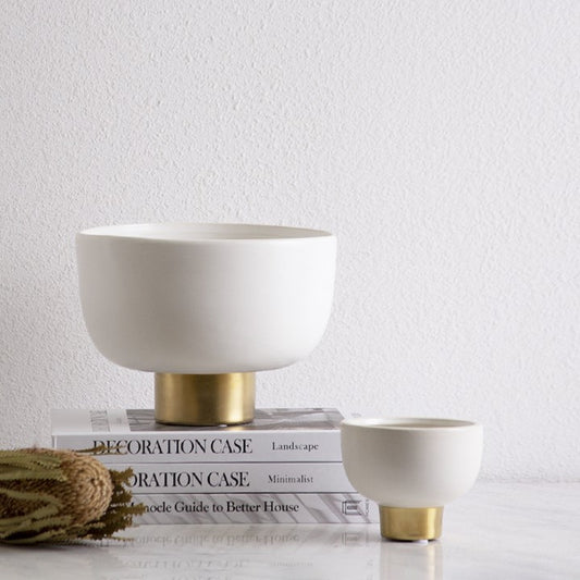 White & Gold Ceramic Bowl