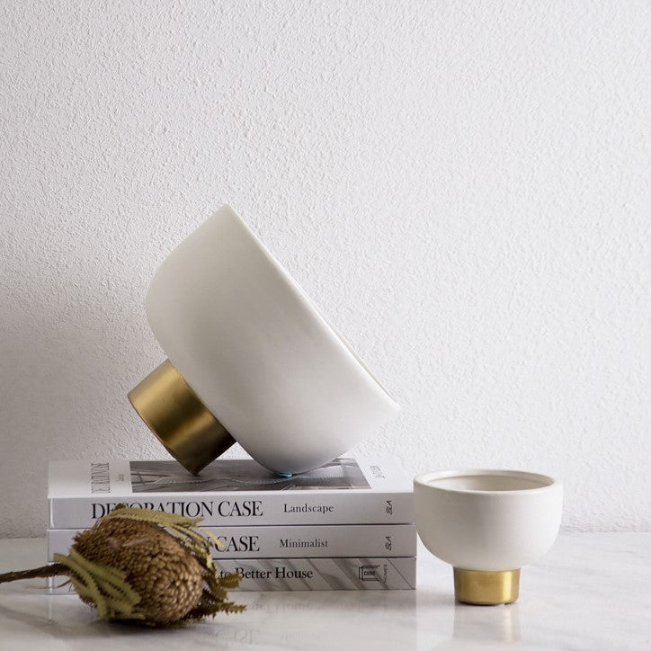 White & Gold Ceramic Bowl