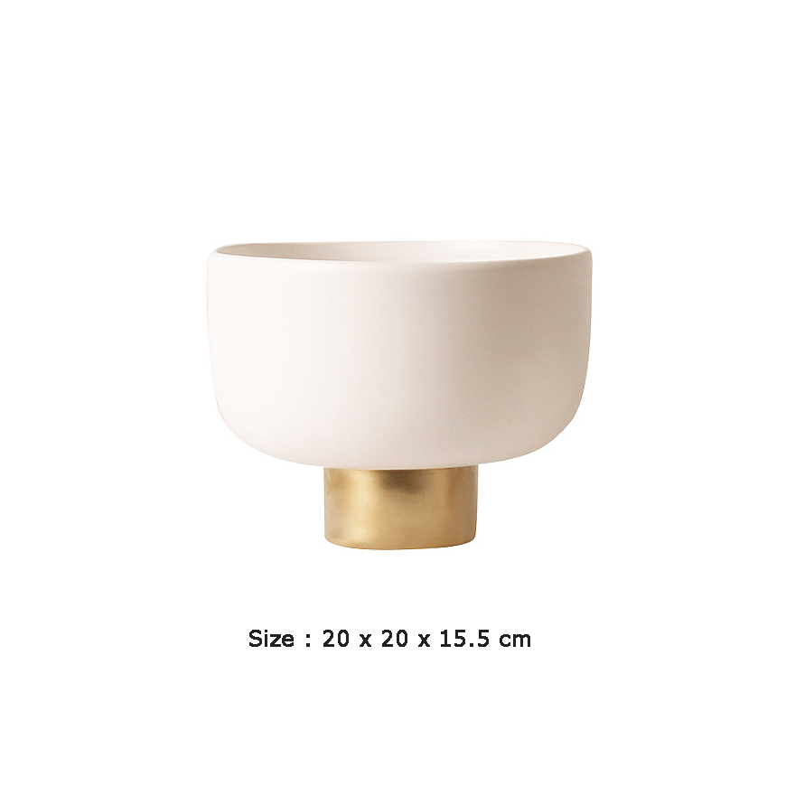 White & Gold Ceramic Bowl