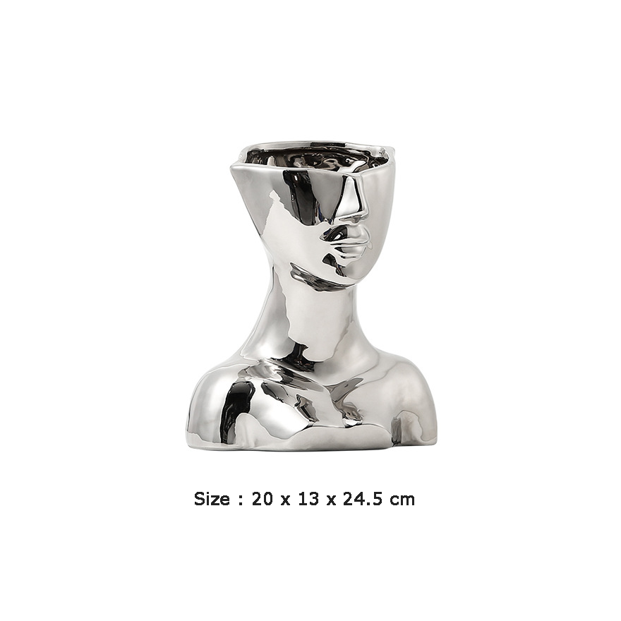 Silver Ceramic Figurative Sculpture