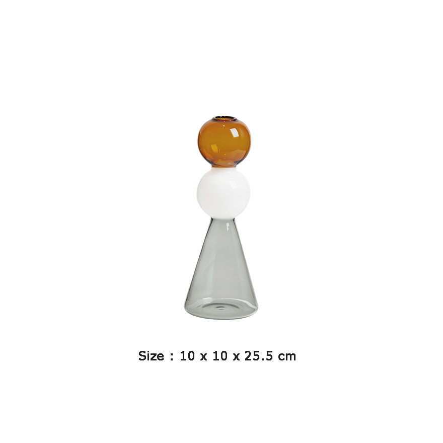 Amber & White Smoke Glass Vase – A Timeless Statement Piece