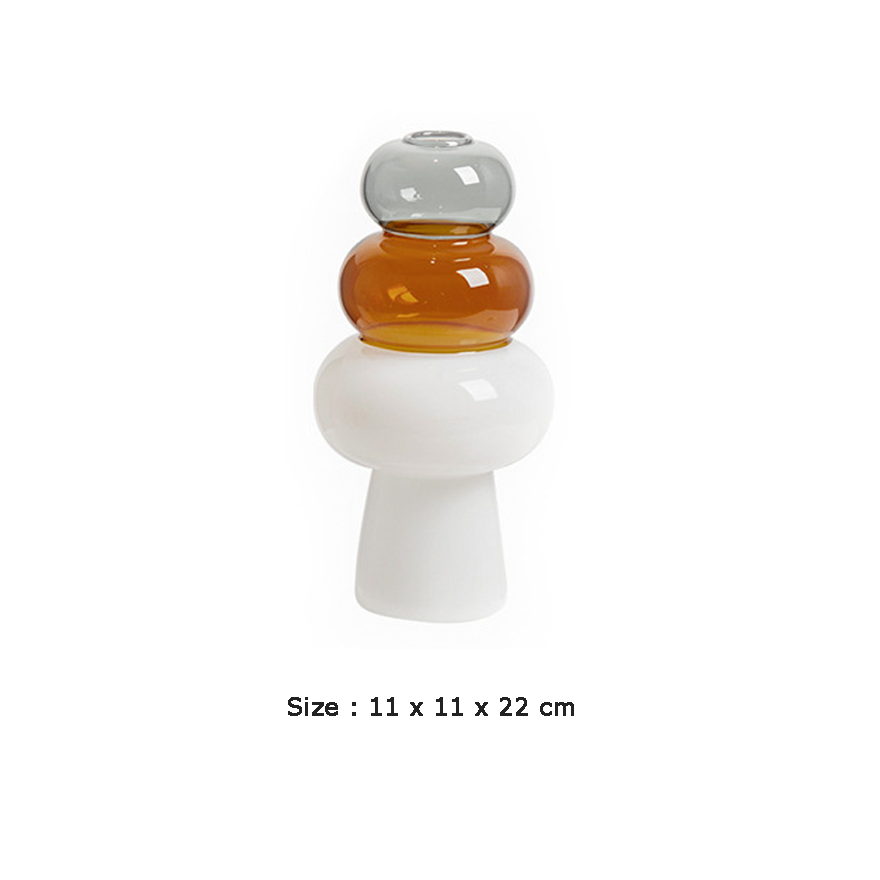 Amber & White Smoke Glass Vase – A Timeless Statement Piece