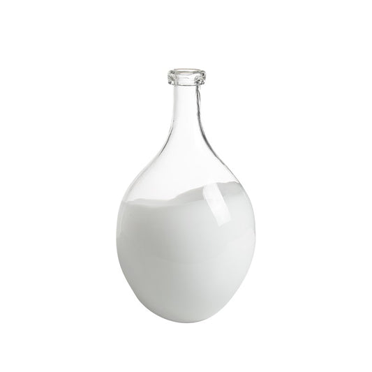 White & Clear Spherical Glass Vase - FB-E23039