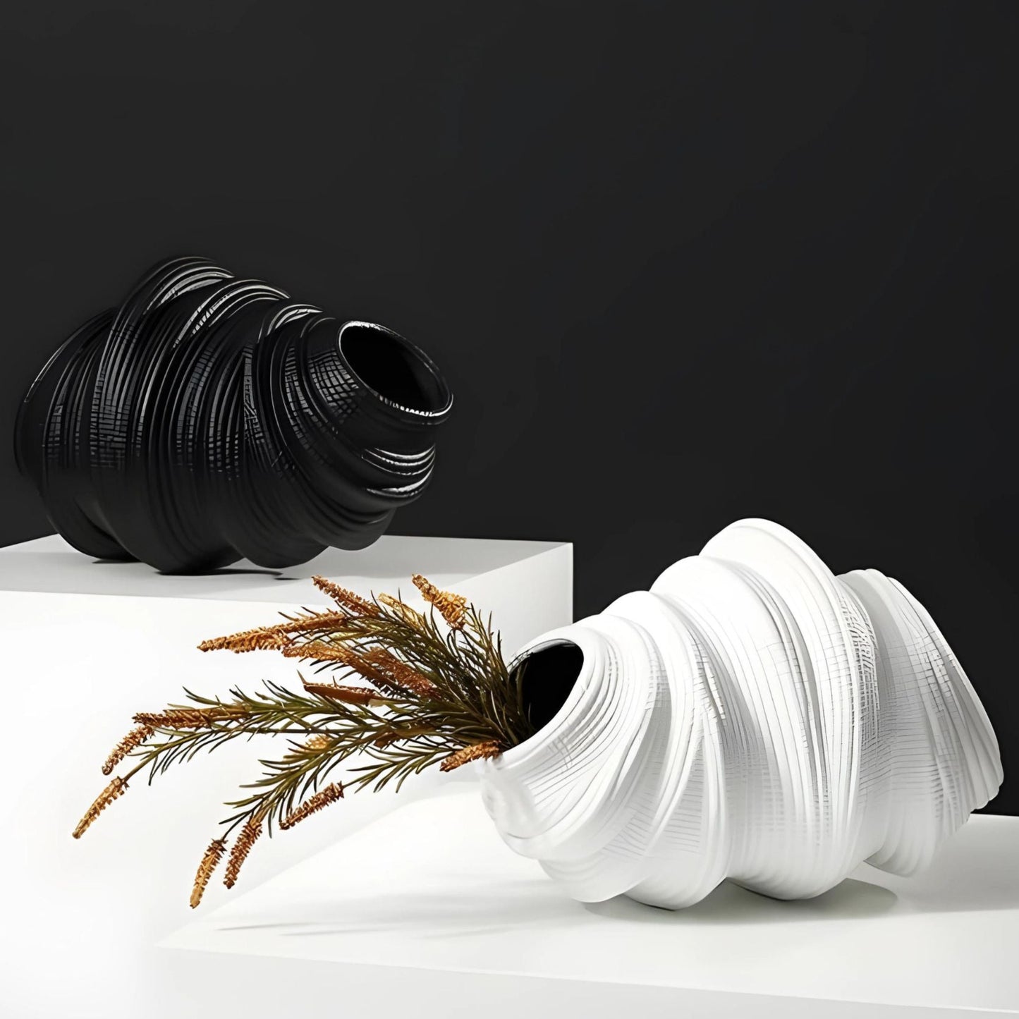 Obsidian Wave Vase