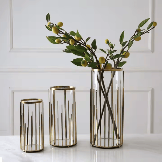 Gold Candle Holder/Vase - Set of 2