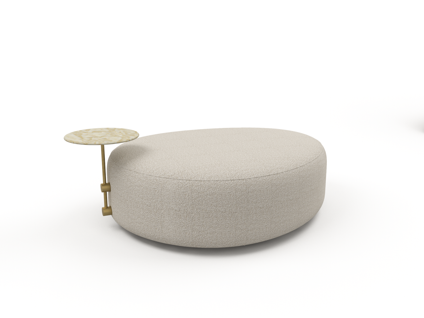 Ethos Pouf with Marble Side Table