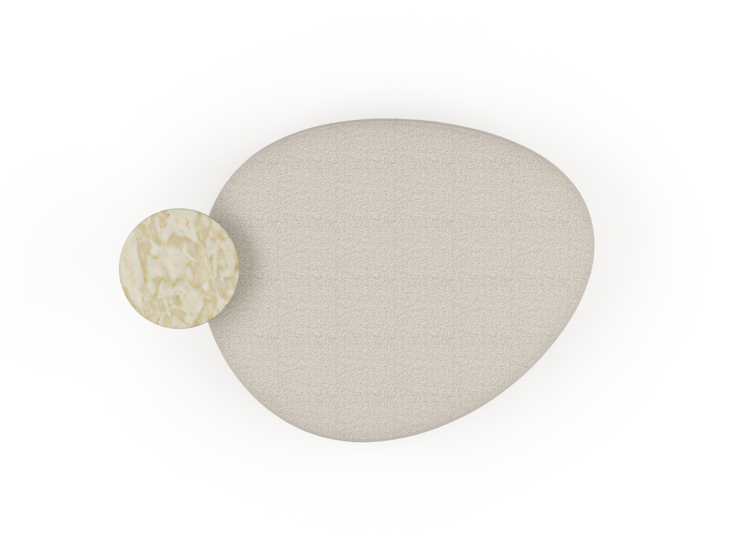 Ethos Pouf with Marble Side Table