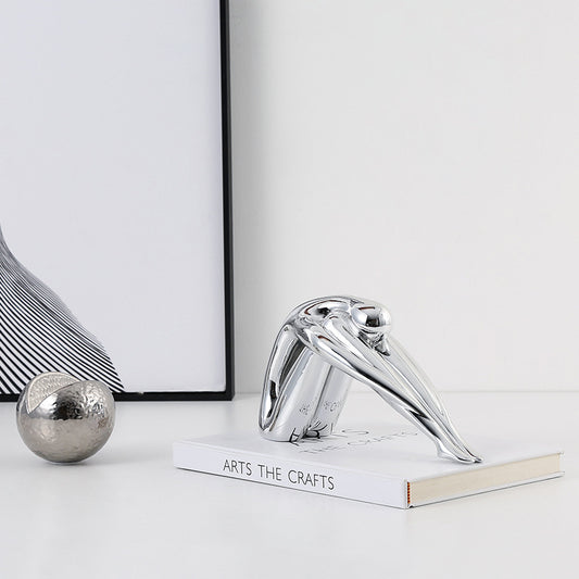Silver Resin Figurative Sculpture