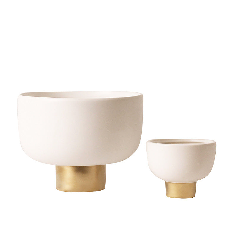 White & Gold Ceramic Bowl