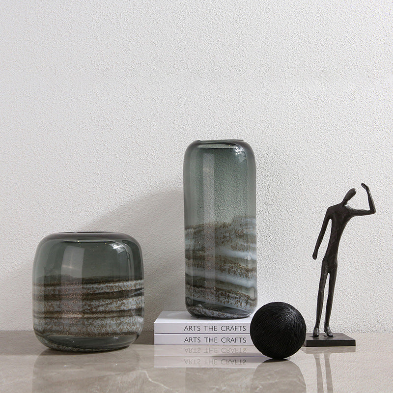 Smoked Cylinder Handmade Vase