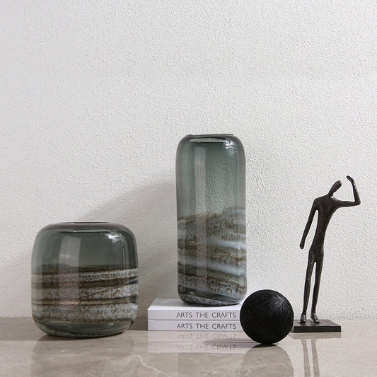 Smoked Cylinder Handmade Vase