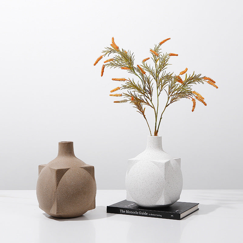 Brown Square Ball Vase