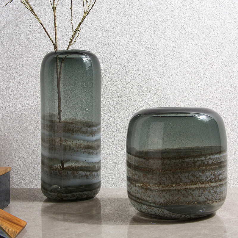 Smoked Cylinder Handmade Vase