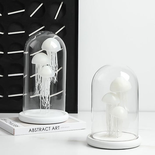 White Jellyfish in Glass Cloche