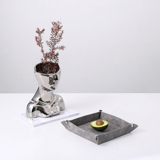 Silver Ceramic Figurative Sculpture