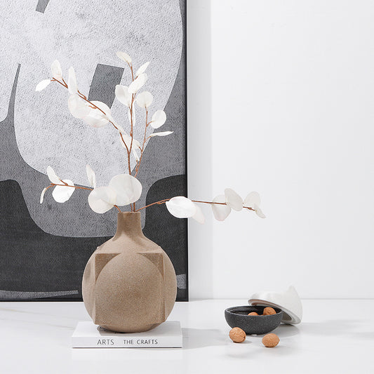 Brown Square Ball Vase
