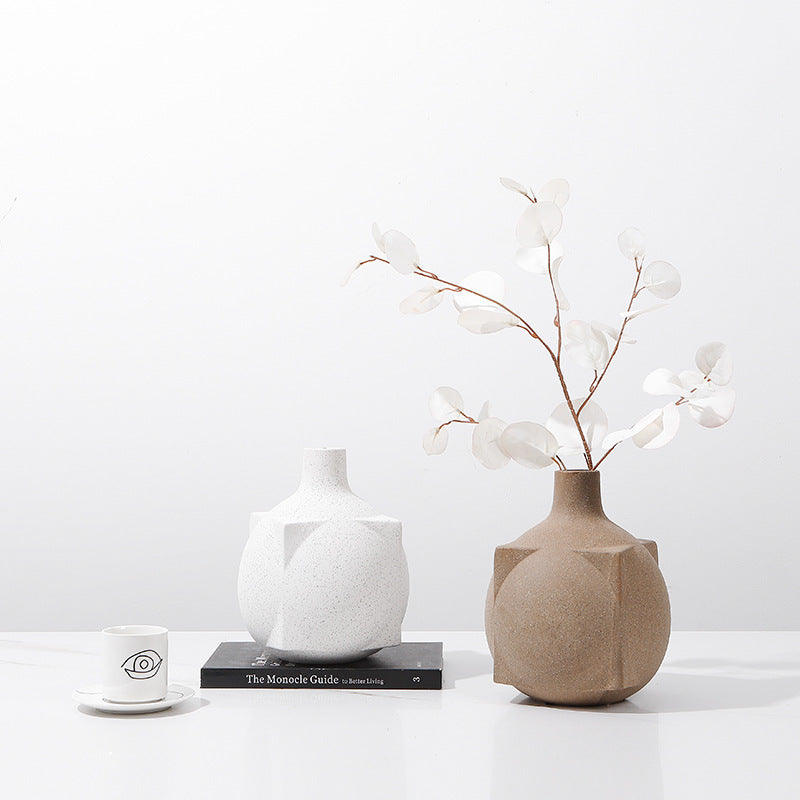 Brown Square Ball Vase