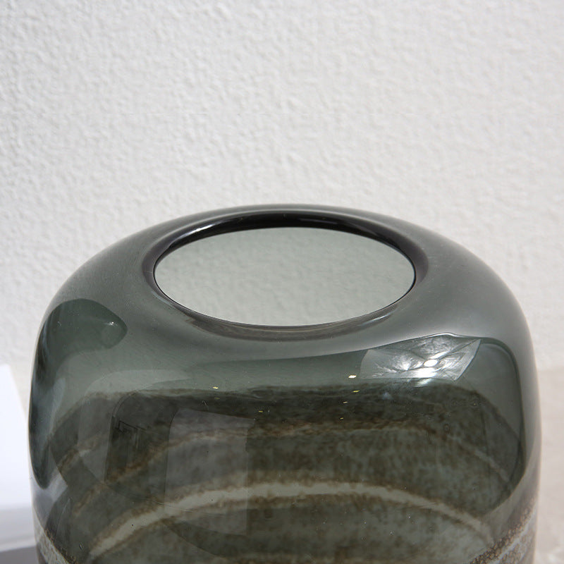 Smoked Cylinder Handmade Vase