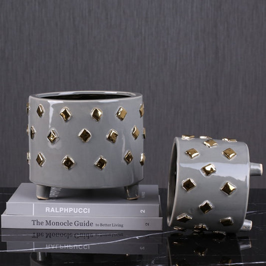 Grey Ceramic Planter