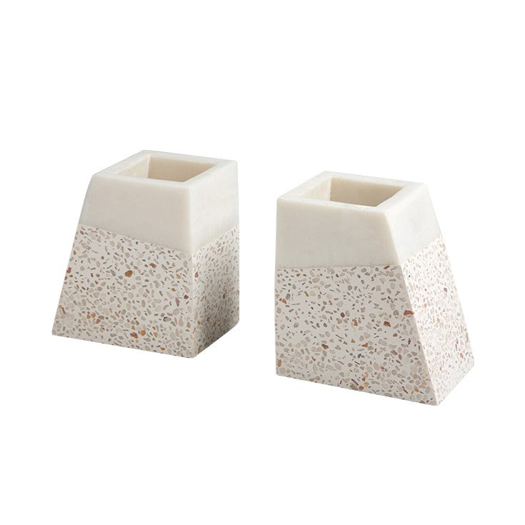 Urban Resin & Terrazzo Book End and Pen Holder - Set of 2