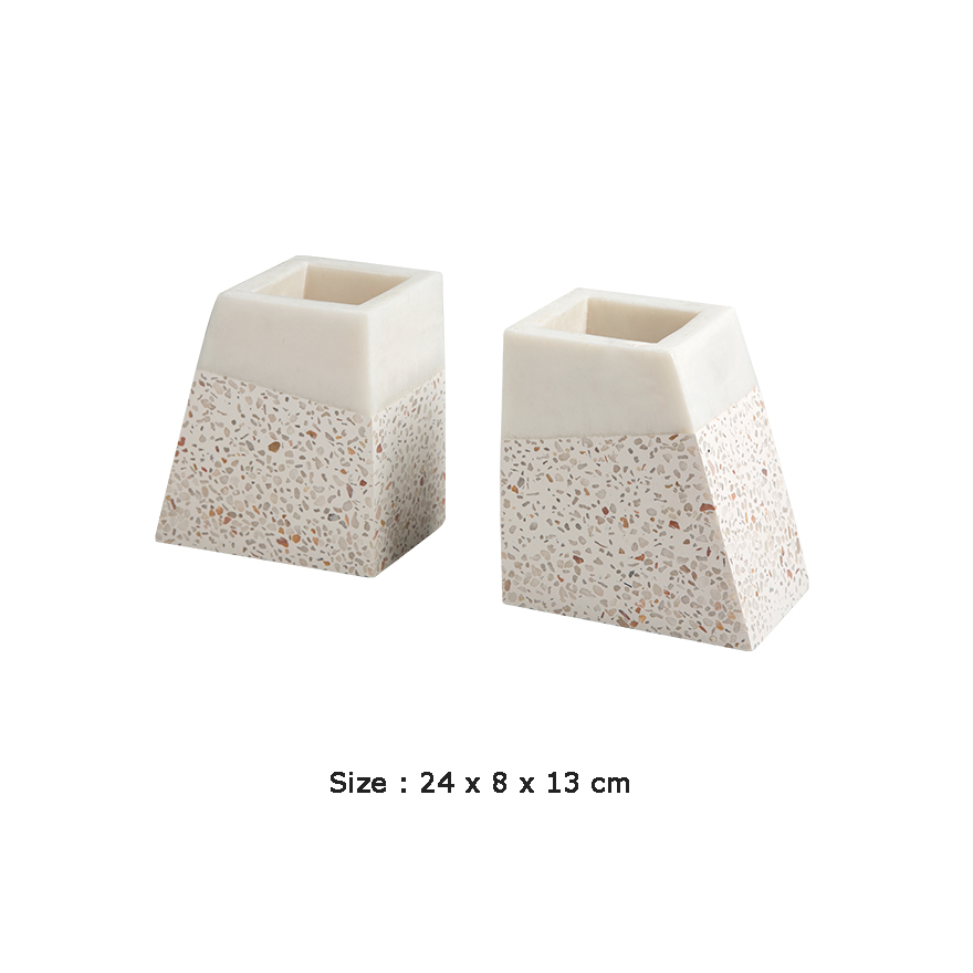 Urban Resin & Terrazzo Book End and Pen Holder - Set of 2