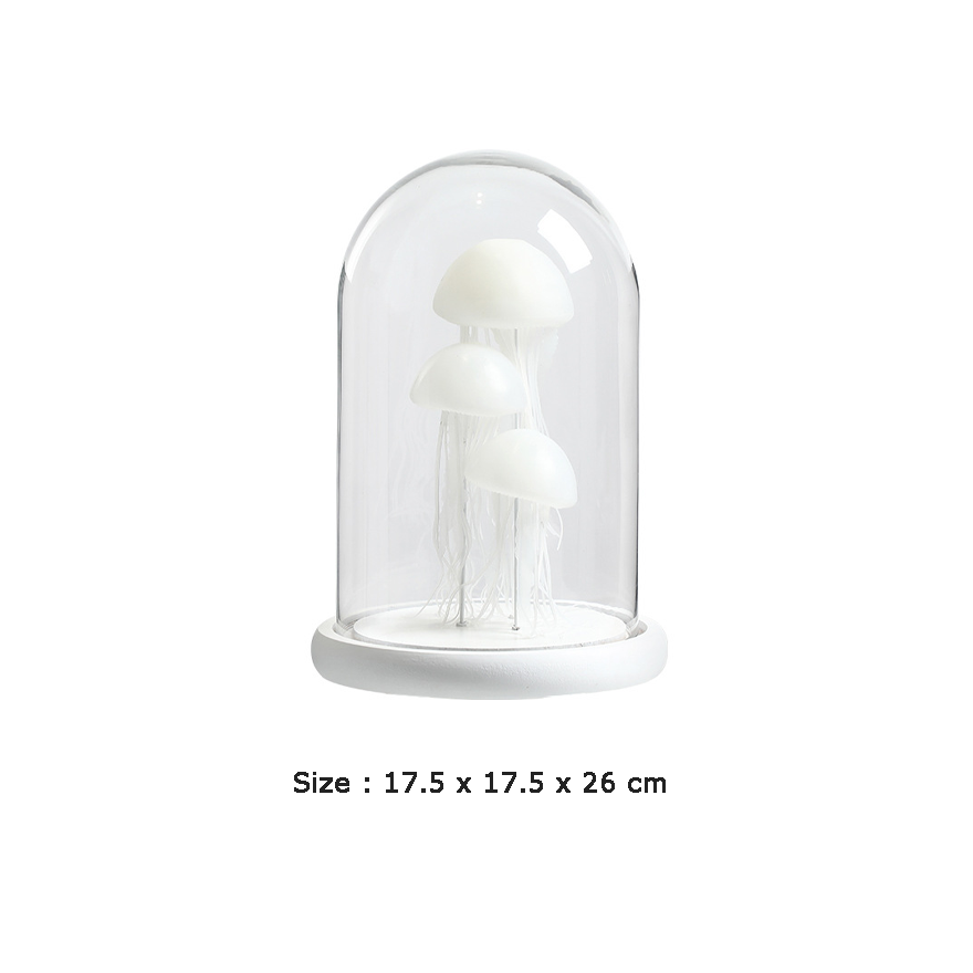White Jellyfish in Glass Cloche