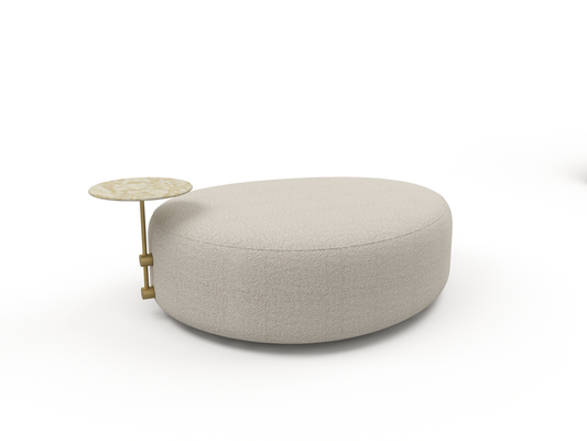 Ethos Pouf with Marble Side Table
