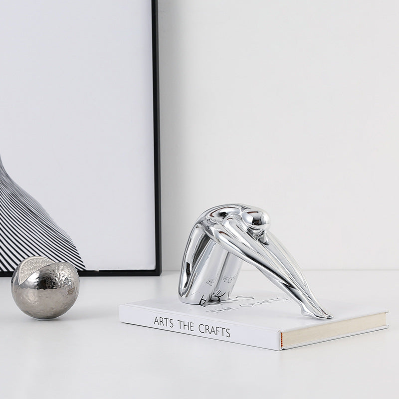 Silver Resin Figurative Sculpture
