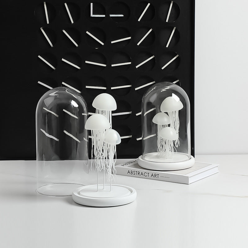 White Jellyfish in Glass Cloche