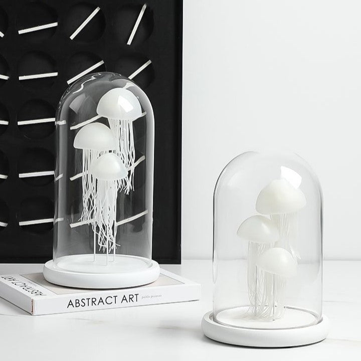 White Jellyfish in Glass Cloche