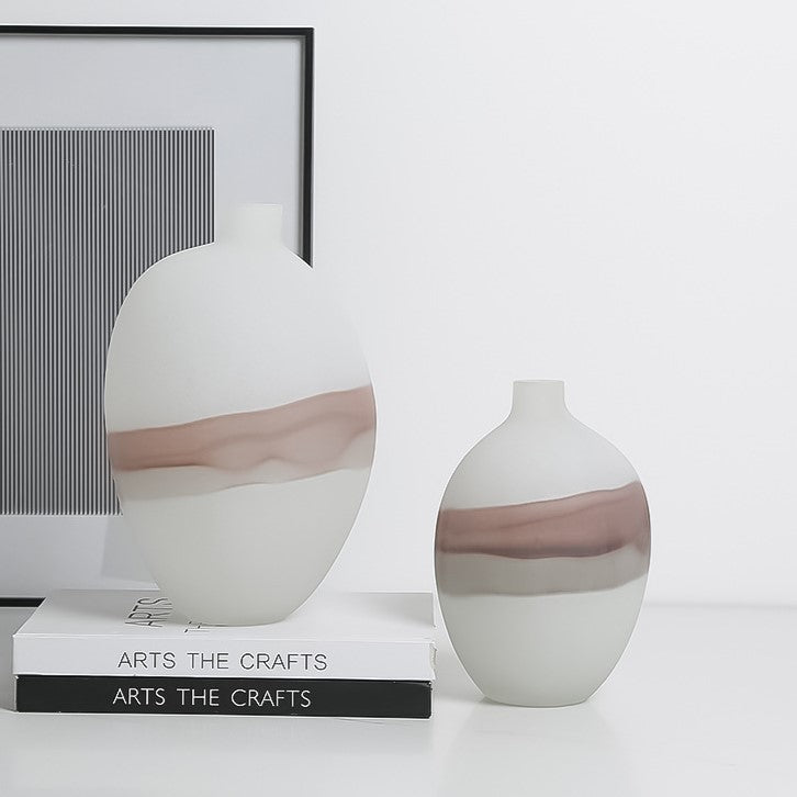 Flowing White Glass Vase