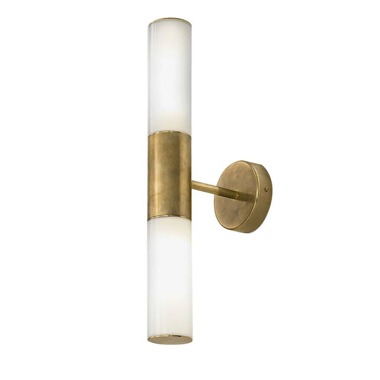 Etoile 2-Lights Natural Brass & White Glass Wall Lamp